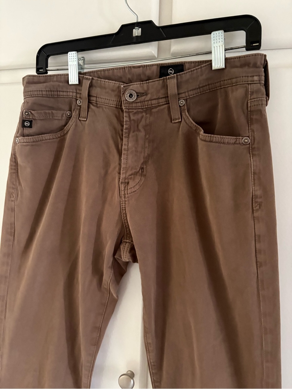 AG Adriano Goldschmied Slim Straight Jeans in Brown